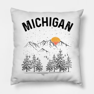 Michigan State Vintage Retro Pillow