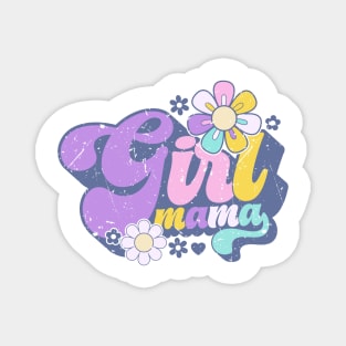 Girl Mama - Retro girl mama Magnet