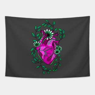 electric pink and green witchy anatomically correct heart cute gift Tapestry