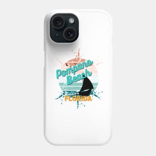 Pompano Beach Florida Retro Exploding Vintage Sunset Phone Case