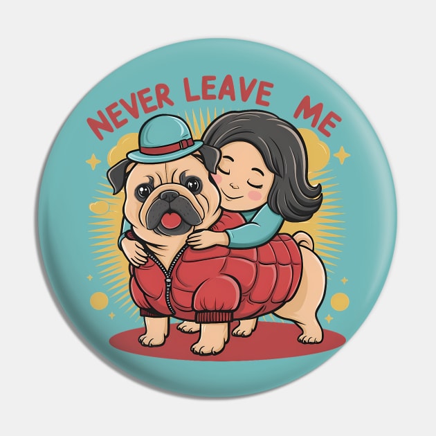 woman lovingly embraces her Bulldog Pin by TRACHLUIM