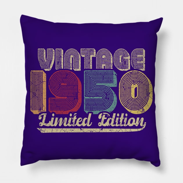 Vintage 1950 Limited Edition 70th Birthday Gift Pillow by aneisha