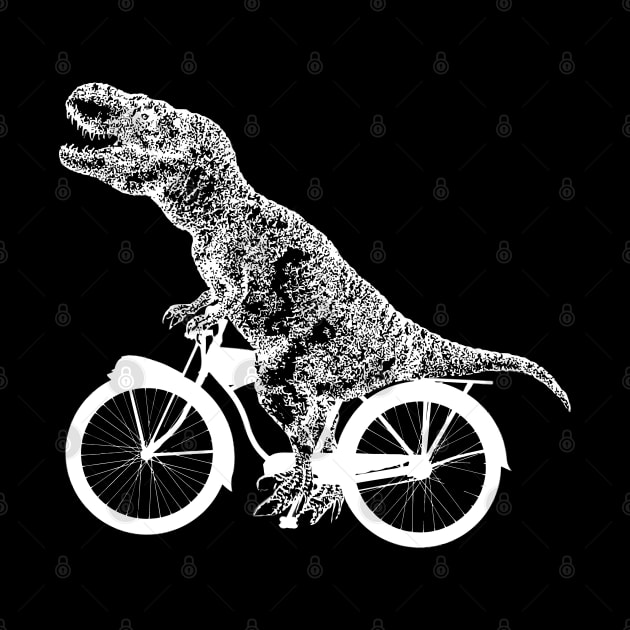 T rex dino bicycling funny by Collagedream