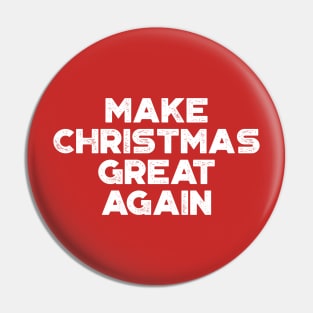 Make Christmas Great Again Funny Vintage Retro (White) Pin