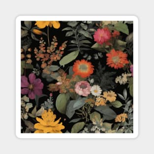 Night Garden with Colorful Flowers Magnet