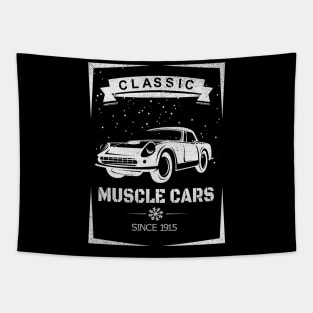 Vintage Classic Muscle Car - Vintage Distressed Design Tapestry