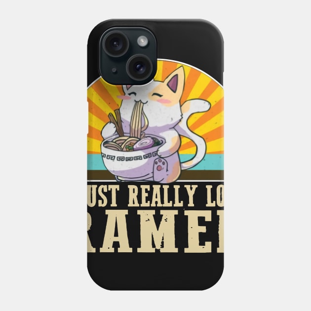 Cat I Just Really Love Ramen Phone Case by Phylis Lynn Spencer
