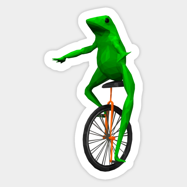Dat Boi Frog On Unicycle Meme Sticker Teepublic