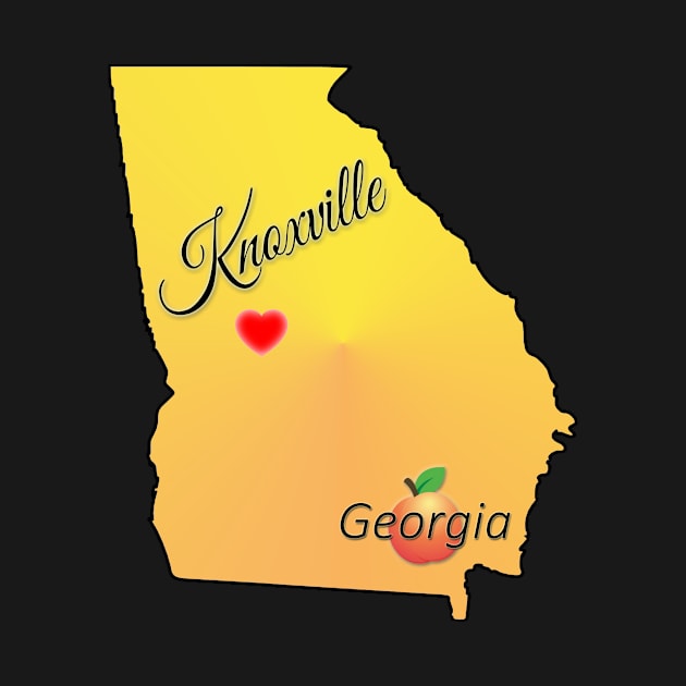 Knoxville Georgia state with heart locator by Silver Pines Art