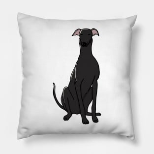Cute Black Greyhound Pillow