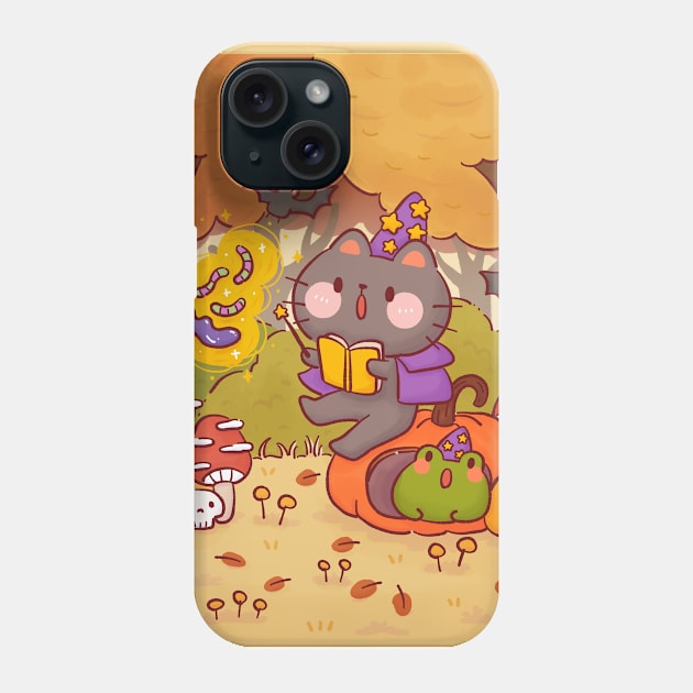 Cute Magician Cat Phone Case by Nas.ArtSpace