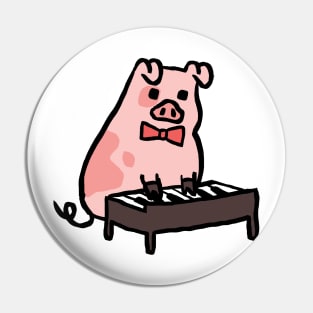 Cute Cartoon Piggy Playing Piano Pin