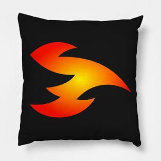 Yellow Flaming Red Abstract Flying Fire Dragon Design Pillow