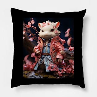 Kawaii Japanese Style Samurai axolotl Anime Pillow