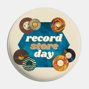 Record store day, vinyl retro design Pin