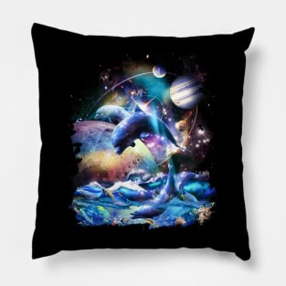 Galaxy Dolphin - Dolphins In Space Pillow