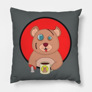 Coffee Zombie Bear Pillow