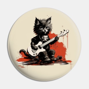 Solo Guitar Rocker cat Pin