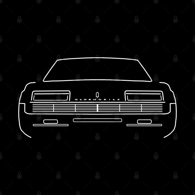 Oldsmobile Toronado classic car outline graphic (white) by soitwouldseem