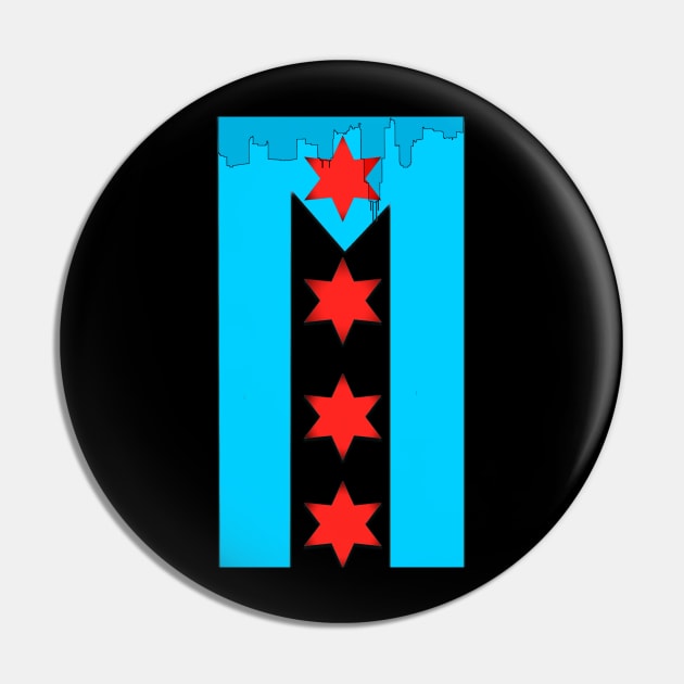 Chicago Flag + Puerto Rican Flag Pin by GdotArroyo