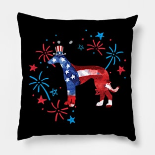 Whippet Uncle Sam Hat 4Th Of July Pillow