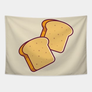 Floating Bread Toast Cartoon Tapestry