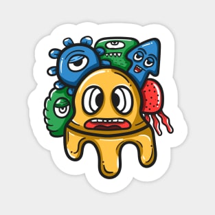 Monster Character Doodle Art Magnet