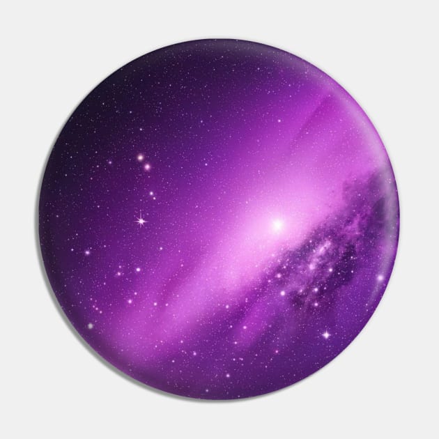 Magenta Pink Galaxy Pin by Siha Arts