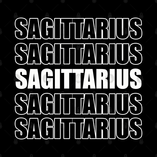 Repeated zodiac text design (Sagittarius) by Samuelproductions19