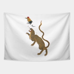 Tiger and rooster, history art Tapestry