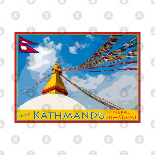 visit Kathmandu poster by geoffshoults