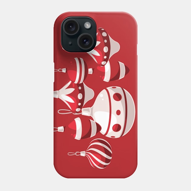 Beautiful Red White Christmas Ornaments Phone Case by bragova