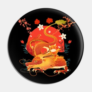 Retro Chinese New Year Dragon Pin