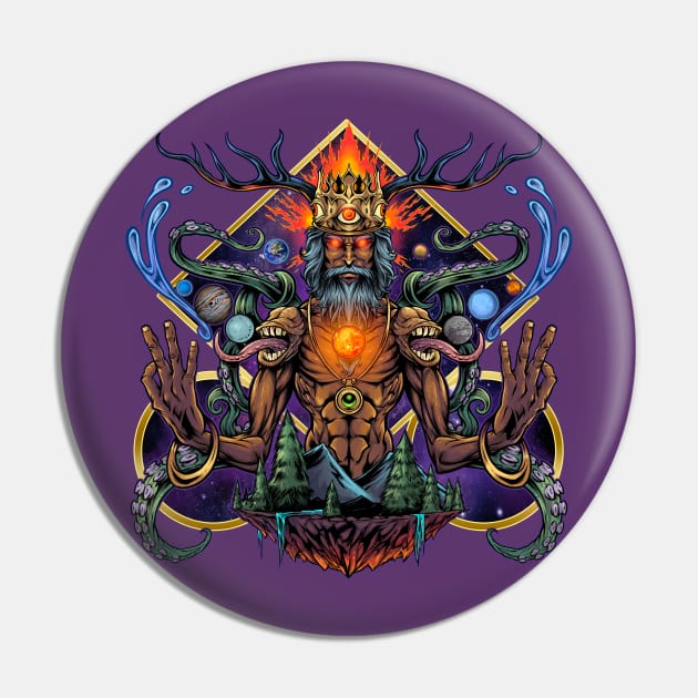 Psychedelic Meditating Mystic Pin by FlylandDesigns