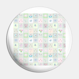 Flower & Square Pattern Pin