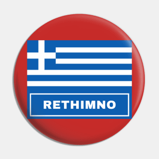 Rethimno City with Greek Flag Pin