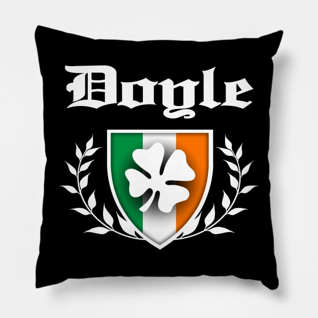 Doyle Shamrock Crest Pillow by robotface