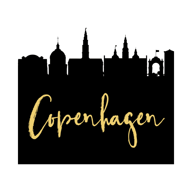 COPENHAGEN DENMARK DESIGNER SILHOUETTE SKYLINE ART by deificusArt