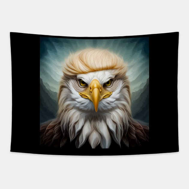 Trump Hair Bald Eagle Tapestry by Matt's Wild Designs