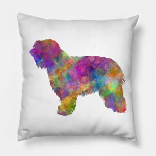 Catalonian sheepdog in watercolor Pillow