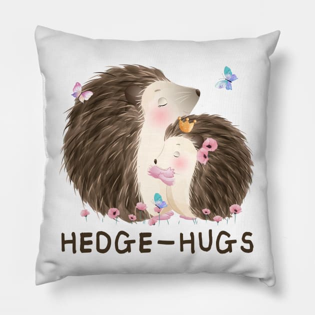 Hedge-hugs. Funny hedgehog Pillow by MasutaroOracle