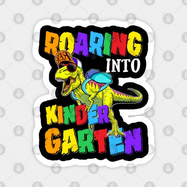 Roaring Into Kindergarten Dinosaur Back To School Magnet by bunnierosoff21835