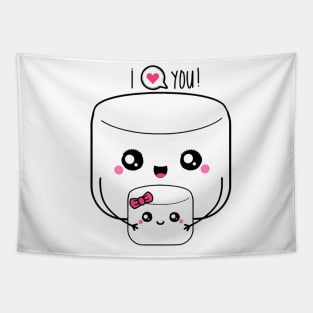 I Love You Marshmallow Tapestry