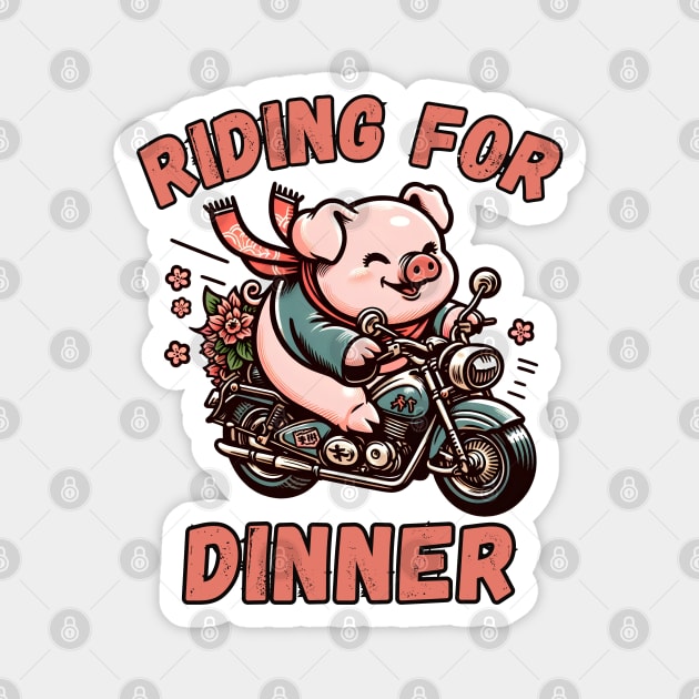 Biking pig Magnet by Japanese Fever