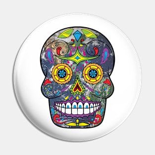 Sugar Skull Earth Pin