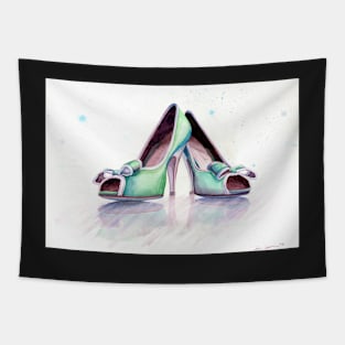 watercolor shoes Tapestry