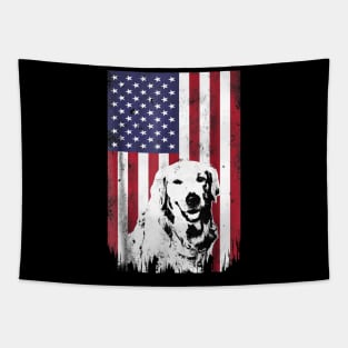 4th Of July Golden Retriever American Flag T Shirt Patriotic Tapestry