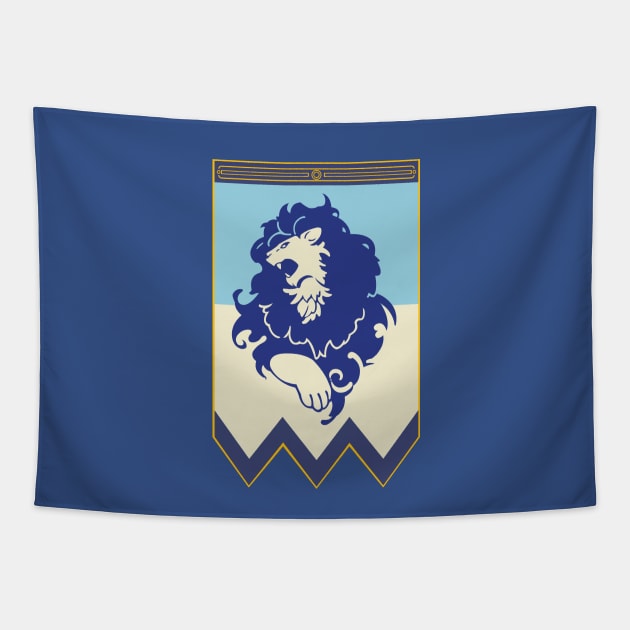 Blue Lions Banner Tapestry by urufangu