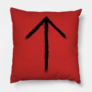 Tiwaz - Rune of Tyr Black Grunge T-Shirt Pillow