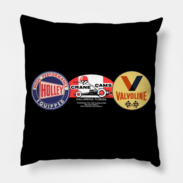 Vintage Race Decal Pillow by Midcenturydave